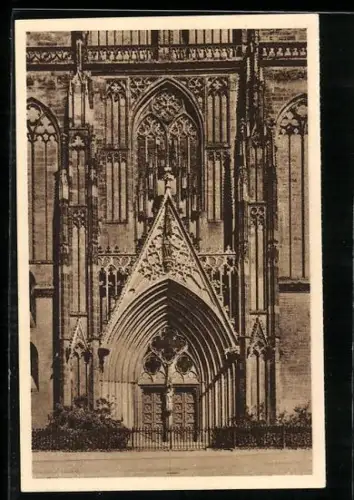 AK Magdeburg, Am Domhauptportal, Ganzsache WHW Winterhilfswerk