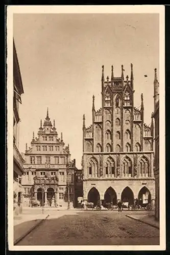 AK Münster, Partie am Rathaus, Ganzsache WHW Winterhilfswerk