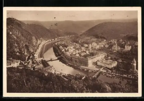 AK Bad Ems, Teilansicht mit Brücke, Ganzsache WHW Winterhilfswerk