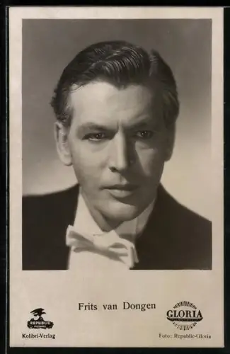 AK Schauspieler Frits van Dongen mit Fliege posierend