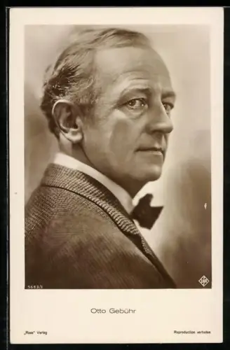 AK Schauspieler Otto Gebühr im Anzug mit Fliege