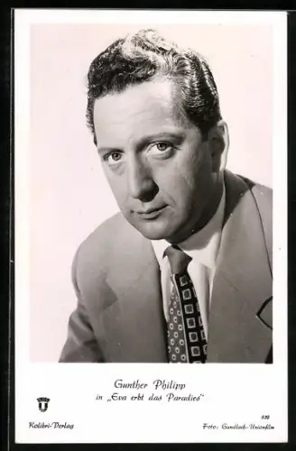 AK Schauspieler Gunther Philipp in Eva erbt das Paradies