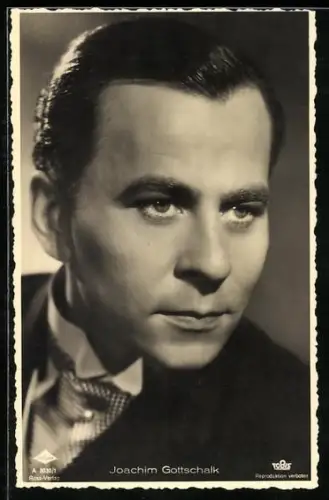 AK Schauspieler Joachim Gottschalk mit pomadisierten Haaren und ernstem Blick