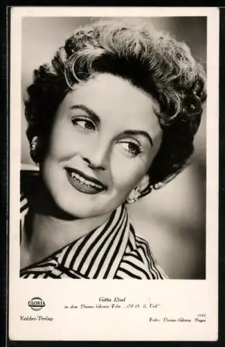 AK Schauspielerin Gitta Lind mit breitem Lächeln