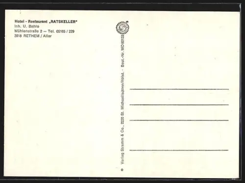 AK Rethem /Aller, Gasthaus Ratskeller, Inh. U. Bahlo