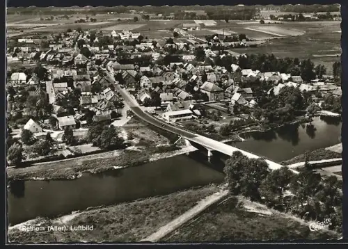 AK Rethem /Aller, Luftbild mit Blick auf die Brücke