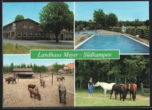 AK Südkampen, Hotel Landhaus Meyer, Inh. Karl-Heinz MeyerSchwimmbad, Tiergehege
