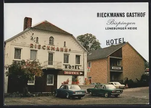 AK Bispingen /Lüneburger Heide, Rieckmanns Gasthof, Cafe am Brunnen