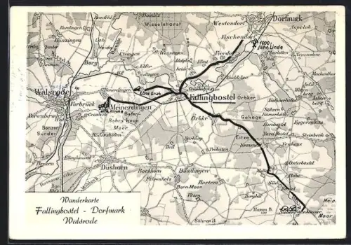 AK Fallingbostel /Dorfmark, Wanderkarte v. Fallingbostel und Umgebung