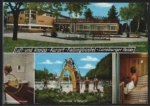 AK Fallingbostel /Lüneburger Heide, Kurmittelhaus, Schwimmbad im Böhmetal, Unterwassermassage, Sauna