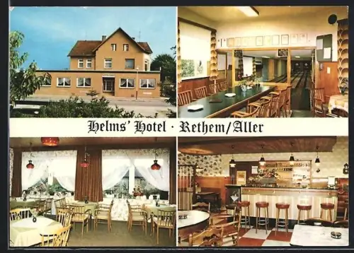 AK Rethem /Aller, Helms` Hotel, Bes. Lothar Helms, Bahnhofstrasse 26