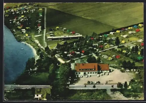 AK Rethem /Aller, Rethemer Fähre und Campingplatz aus der Vogelschau, Bes. Anni Schou