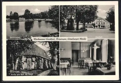 AK Bispingen /Lüneburger Heide, Rieckmanns Gasthof, Schwimmbad
