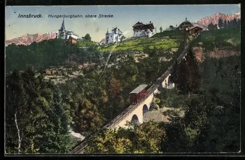 AK Innsbruck, Hungerburgbahn, obere Strecke