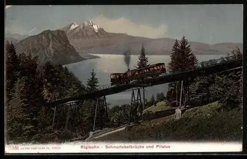 AK Rigibahn, Schnurtobelbrücke und Pilatus