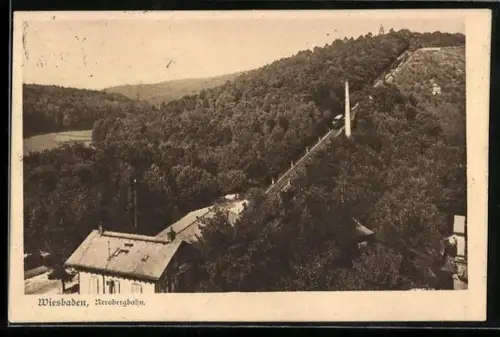 AK Wiesbaden, Station der Nerobergbahn, Bergbahn
