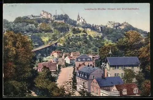 AK Dresden-Loschwitz-Weisser Hirsch, Drahtseilbahn zum Restaurant Luisenhof