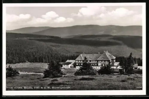 AK Neue Schlesische Baude /Riesengebirge, Panorama-Ansicht