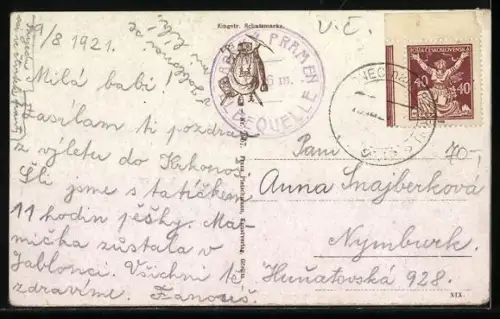 AK Elbfallbaude /Riesengebirge, Elbfall mit Baude