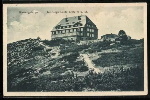 AK Reifträgerbaude /Riesengebirge, Panorama-Ansicht