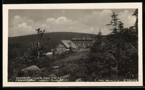 AK Wosseckerbaude /Riesengebirge, Panorama-Ansicht