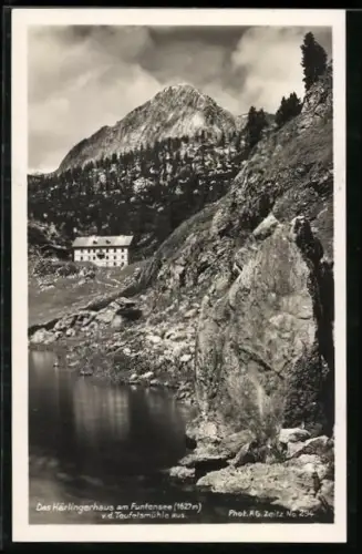AK Kärlingerhaus, Berghütte am Funtensee von der Teufelsmühle aus