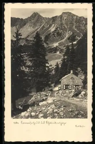 AK Soiernhaus, Berghütte mit Schöttelkarspitze