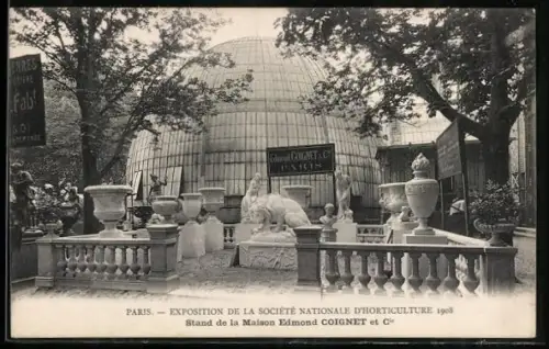 AK Paris, Exposition de la Société Nationale D`Horticulture 1908, Stand de la Maison Edmond Coignet et Cie