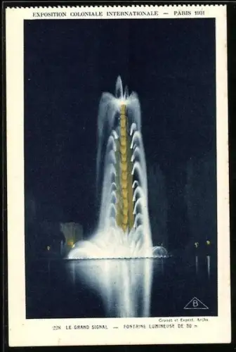AK Paris, Exposition Coloniale Internationale 1931, Fontaine Lumineuse, Ausstellung