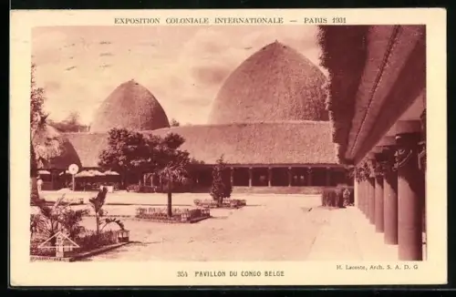 AK Paris, Exposition Coloniale Internationale 1931, Pavillon du Congo Belge