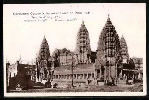 AK Paris, Exposition Universelle 1931, Temple d'Angkor