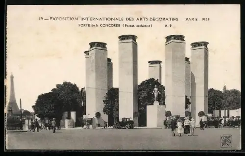 AK Paris, Exposition Internationale des Arts Decoratifs 1925, Porte de la Concorde, Ausstellung
