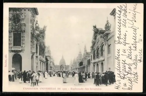 AK Paris, Ausstellung Exposition Universelle de 1900, Esplanade des Invalides