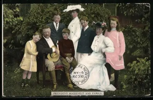 AK Präsident der USA Theodore Roosevelt und seine Familie