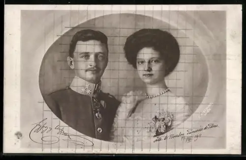 AK Portraits Kaiserin Zita von Österreich und Kaiser Karl