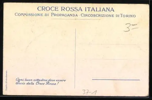 AK Rotes Kreuz mit gelben Blüten