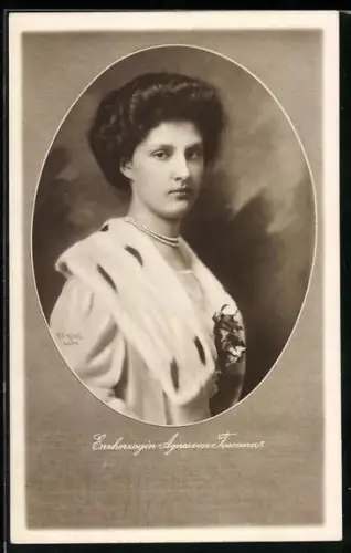 AK Erherzogin Agnes von Toscana im Hermelin