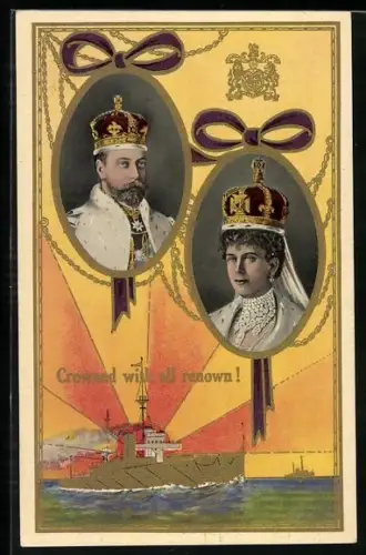 AK König Georg und Königin Mary von England, Schiff auf hoher See