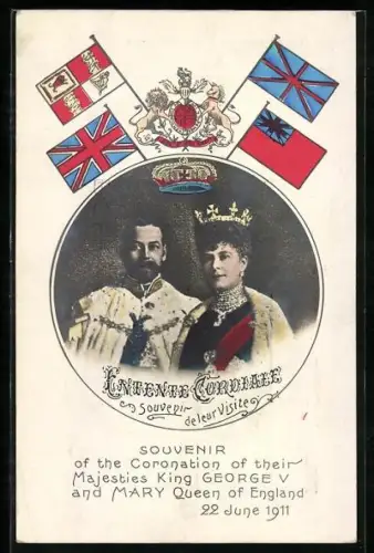 Künstler-AK Krönung von König Georg V. und Königin Mary von England - Souvenir