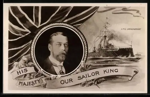 AK König von England, Schiff H. M. S. Dreadnought auf hoher See