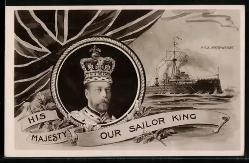 AK König von England, Schiff H. M. S. Dreadnought auf hoher See