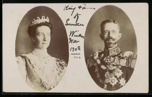 AK König Gustav V. von Schweden und Königin Viktoria von Schweden