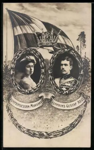 AK Kronprins Gustaf Adolf och Kronprinsessan Margareta