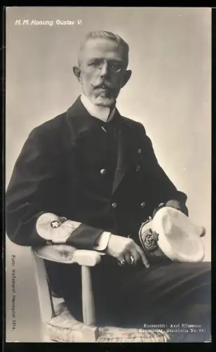 AK König Gustav V. von Schweden in Uniform