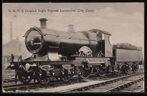 AK englische Eisenbahn, Lokomotive Nr. 3433 mit Tender - City of Bath