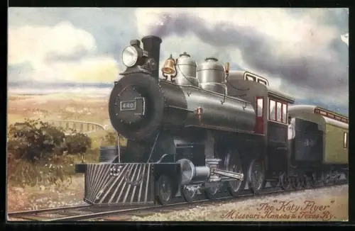 AK Eisenbahn Katy Flyer in voller Fahrt, Missouri Kansas & Texas Ry.