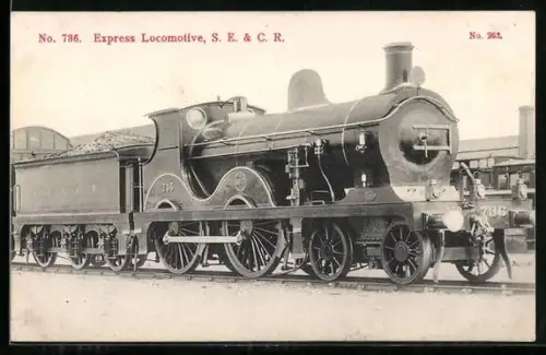 AK Express Locomotive, S.E. & C.R., englische Eisenbahn-Lok