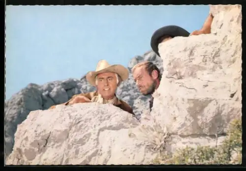 AK Stewart Granger in dem Rialto /Constantin CinemaScope-Farbfilm Unter Geiern, Karl May