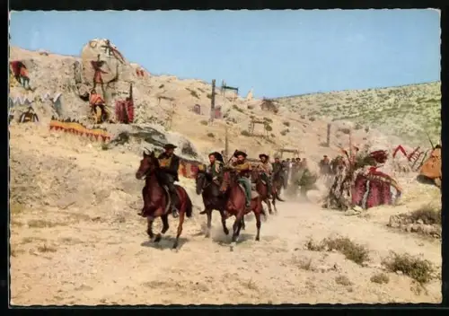 AK Filmszene aus Karl Mays Unter Geiern