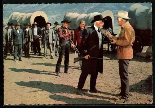 AK Szene aus Unter Geiern, Vater Baumann und Old Surehand, Karl May